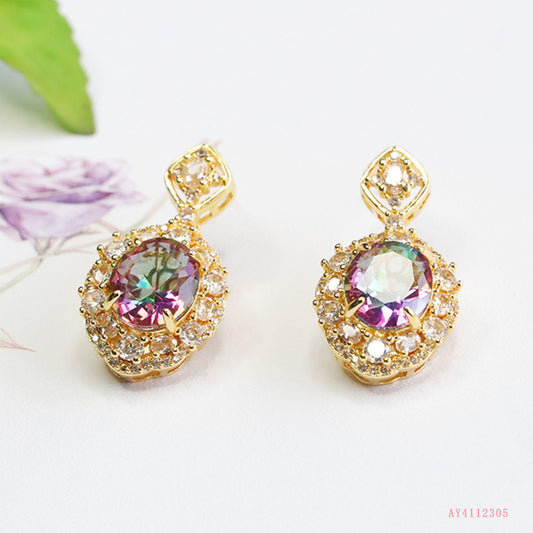 Ai Yu Cross-border Hot Sale Colorful Blue Glass Pendant Imitation Agate Necklace